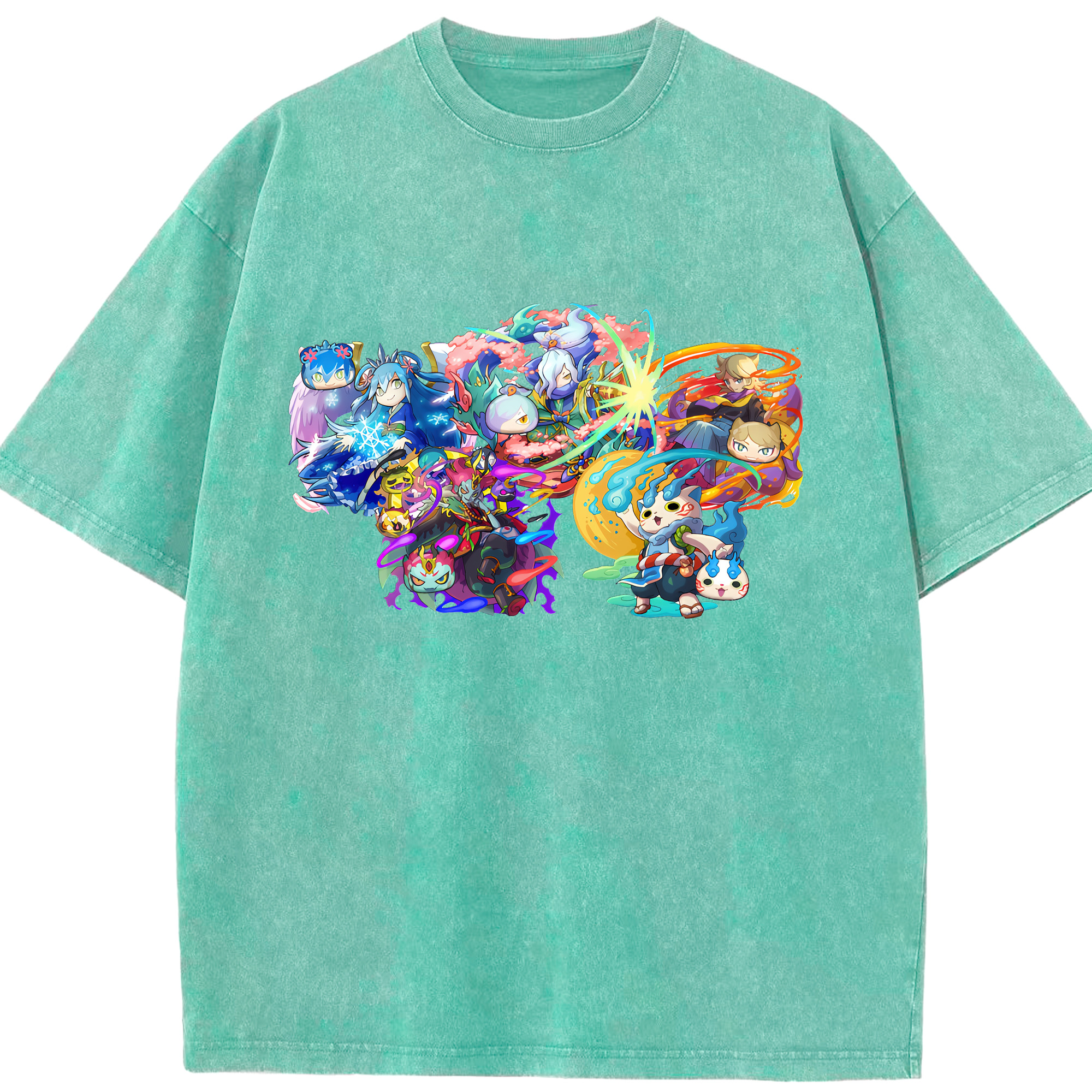 （画像用） 妖怪ウォッチ Yo-kai Watch 綿100% ヴィンテージ風 半袖Tシャツ（フロントプリント）